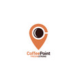 coffee point logo with cup and location vector image