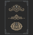 vintage gold emblem set flourishes crest vector image