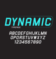 dynamic bold italic font design alphabet typeface vector image