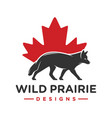 fox animal logo design and symbol canada vector image vector image