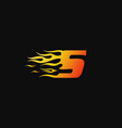 letter s burning flame logo design template vector image