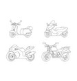 linear motorcycles set vector image