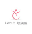 pink lotus curve line logo design template vector image