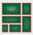 realistic various chalkboards in a wooden frame vector image