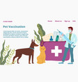 veterinary hospital tiny vet doctor hold syringe vector image