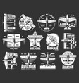 aviation school and academy icons airplane pilot vector image vector image