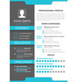cv personal profile professional resume design vector image
