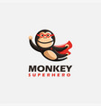 flying monkey superhero logo monkey logo vector image vector image