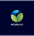 logo nature wave gradient colorful style vector image vector image