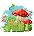 pixie logo with little fairies on white background vector image