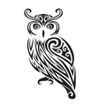 decorative ornamental owl silhouette vector image