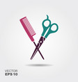 hair salon with scissors and comb icon vector image
