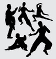 kung fu sport silhouette vector image vector image