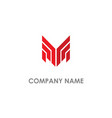 m shape line initial logo vector image vector image