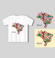 map from traditional symbols of brazil travel vector image vector image
