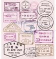 passport stamps vector image vector image