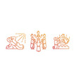 biblical characters gradient linear icons set vector image vector image
