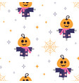 halloween seamless pattern with scarecrow vector image vector image