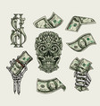 money elements colorful vintage concept vector image