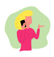 woman is talking to someone on smartphone vector image