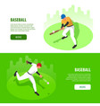 baseball isometric banners vector image vector image
