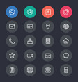 contact line icons vector image vector image