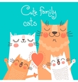 cute card with family cats vector image vector image