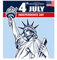 statue of liberty nyc usa independence day vector image