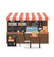 street food kiosk flat style design vector image
