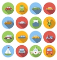 transportation icons set flat style vector image