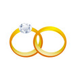 couple golden rings 3d graphic design vector image vector image