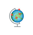 globe with red markers vector image