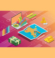 qingdao city isometric financial economy vector image
