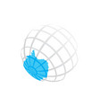 south pole silhouette on earth globe vector image