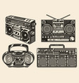 cassette players set elements monochrome vector image vector image