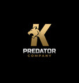 letter k tiger predator logo design vector image