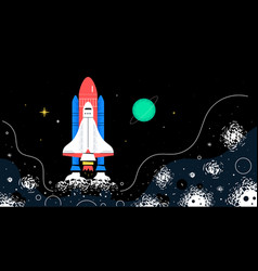 Outer space - colorful flat design style pattern Vector Image