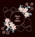 save the date card with eucalyptus flowers vector image