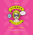 summer beach party flyer or poster template 90s vector image vector image
