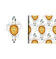 watercolor loin print and seamless pattern vector image vector image