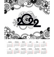 2022 clendar mesh mechanical parts gears vector image vector image