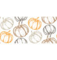 hand drawn sketched pumpkin seamless vector image vector image