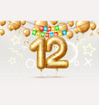 happy birthday 12 years anniversary of the person vector image vector image