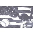 baseball flag usa bw vector image vector image