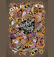 cartoon doodles hair salon vector image