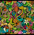 india culture hand drawn doodles seamless pattern vector image