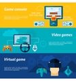 video game banner set vector image vector image