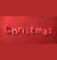 christmas decoration text on red background merry vector image