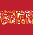 doodle shapes seamless horizontal border vector image vector image