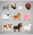 farm animals on transparent background vector image vector image